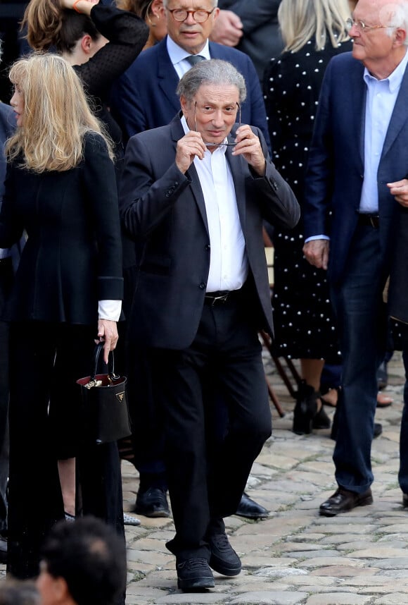 Michel Drucker - Cérémonie d'hommage national à Jean-Paul Belmondo à l'Hôtel des Invalides à Paris, le 9 septembre 2021. © Dominique Jacovides/Bestimage
