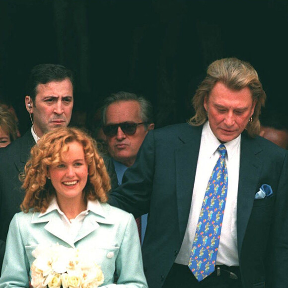 Mariage de Johnny et Laeticia Hallyday à Neuilly-sur-Seine en 1996.
