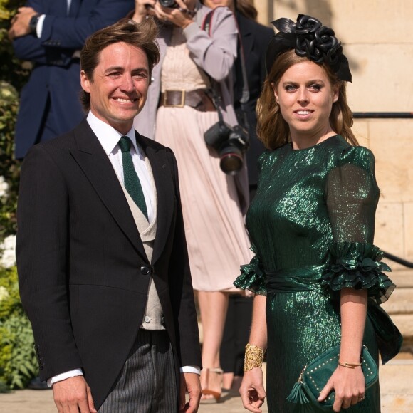 La princesse Beatrice d'York et son compagnon Edoardo Mapelli Mozzi - Les invités arrivent au mariage de la chanteuse Ellie Goulding et C. Jopling en la cathédrale d'York, le 31 août 2019