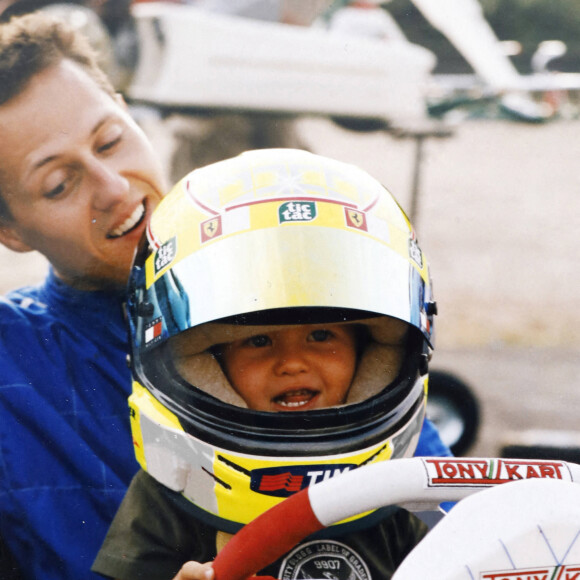 Michael et son fils Mick Schumacher au karting le 4 août 2003.