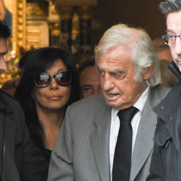 Carlos Sotto Mayor, Jean-Paul Belmondo - Obsèques de Charles Gérard en la cathédrale arménienne Saint-Jean-Baptiste de Paris.