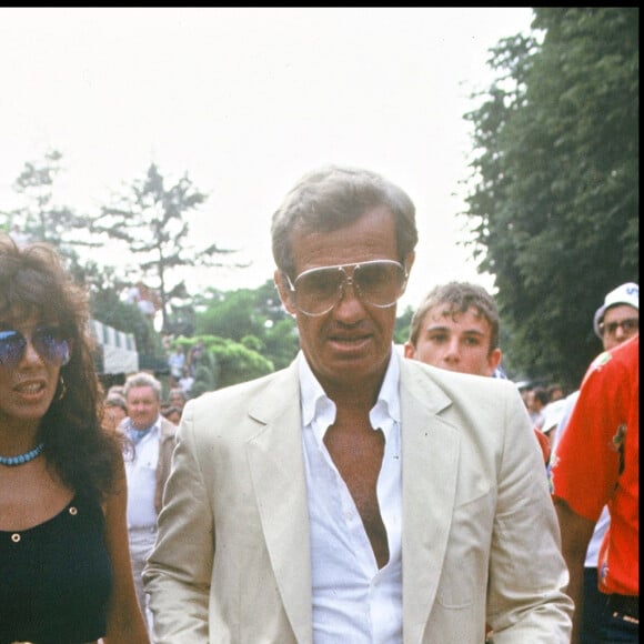 Jean-Paul Belmondo et Carlos Sotto Mayor à Roland Garros en 1982.