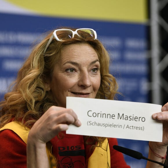 Corinne Masiero pendant la conférence de presse du film "Effacez l'historique'' lors du 70ème Festival International du film de Berlin (Berlinale) dans la salle Berliner Festspiele à Berlin, Allemagne, le 24 février 2020. © Future-Image/Zuma Press/Bestimage