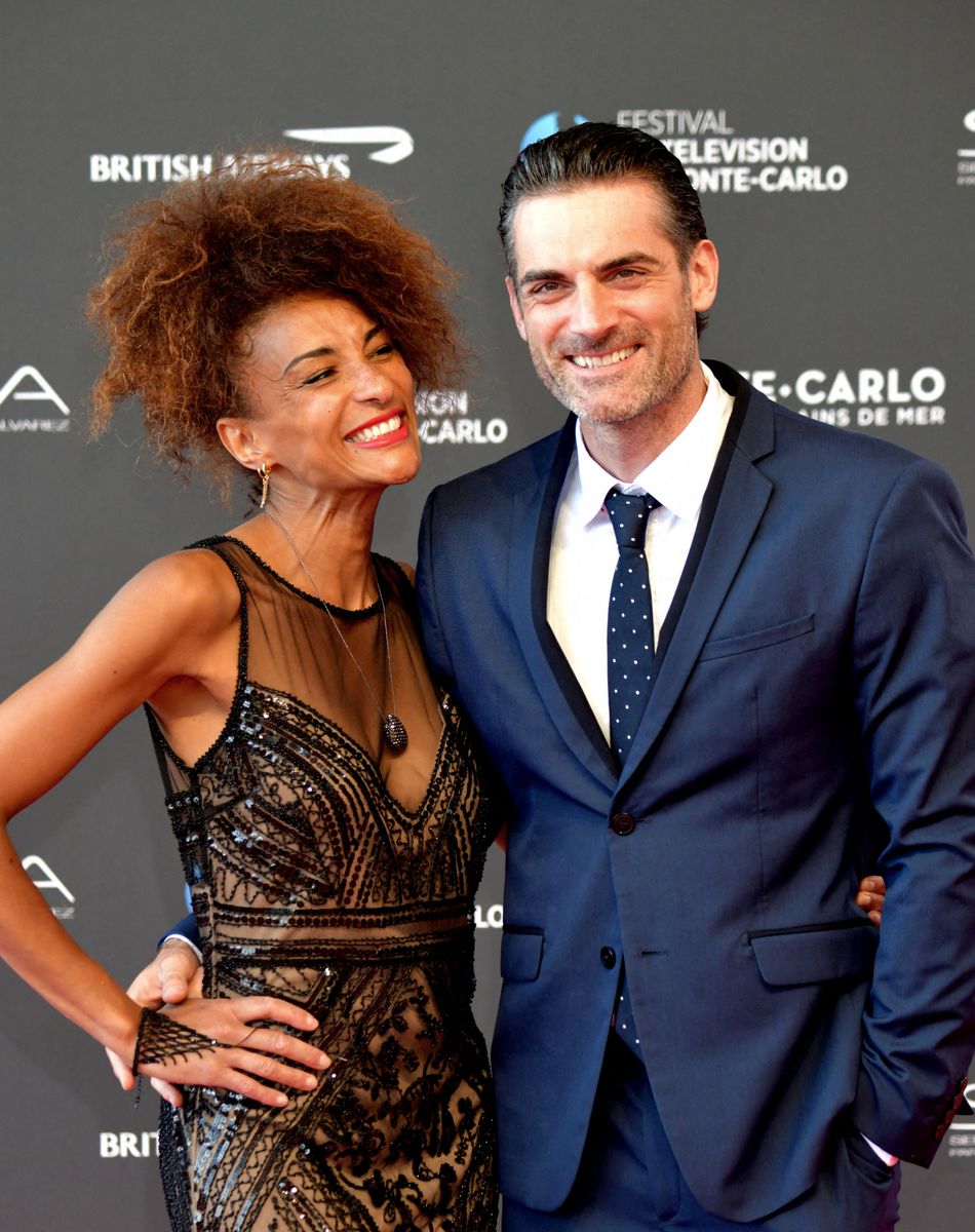 Gil Alma et sa femme Aminata lors de la soirée d'ouverture du 60ème Festival de Télévision de Monte-Carlo au Grimaldi Forum à Monaco. © Bruno Bébert/Bestimage