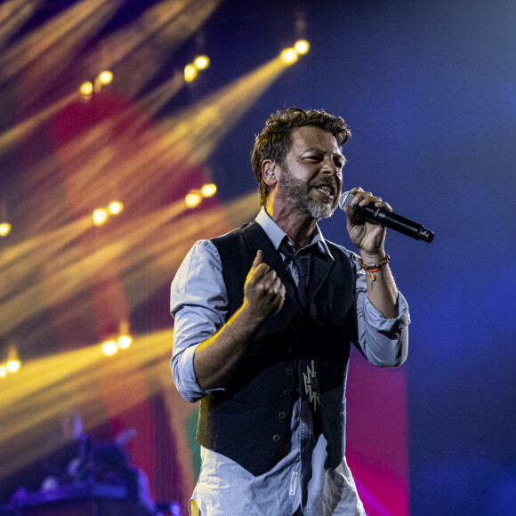 Exclusif - Christophe Maé - Concert hommage à Johnny Hallyday "Que je t'aime" à l'AccorHotels Arena Paris Bercy à Paris. Le 14 septembre 2021 © Borde-Jacovides-Moreau / Bestimage 