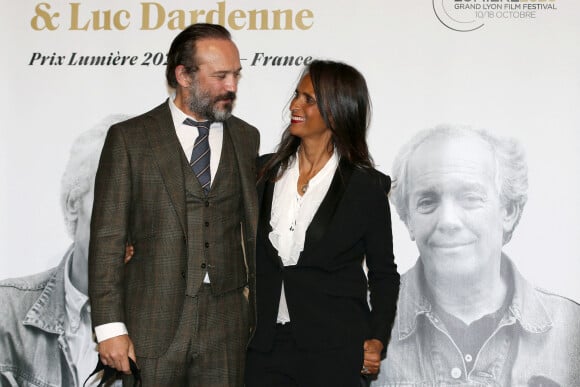 Vincent Perez et Karine Silla, lors de la cérémonie de clôture de la 12e édition du Festival du film Lumière à Lyon. Le 16 octobre 2020. © Pascal Fayolle / Bestimage