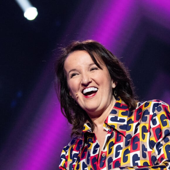 Anne Roumanoff - Enregistrement de l'émission "Le grand show de l'humour - Les 50 comiques préférés des français 2020" au Palais des Sports de Paris. Le 10 février 2020. © Cyril Moreau / Bestimage