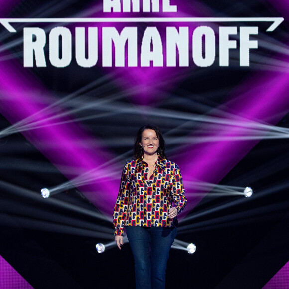 Anne Roumanoff - Enregistrement de l'émission "Le grand show de l'humour - Les 50 comiques préférés des français 2020" au Palais des Sports de Paris. Le 10 février 2020. © Cyril Moreau / Bestimage