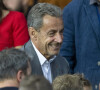 Nicolas Sarkozy - People au match de football ligue 1 Uber Eats PSG - Montpellier (2-0) au Parc des Princes à Paris le 25 septembre 2021 