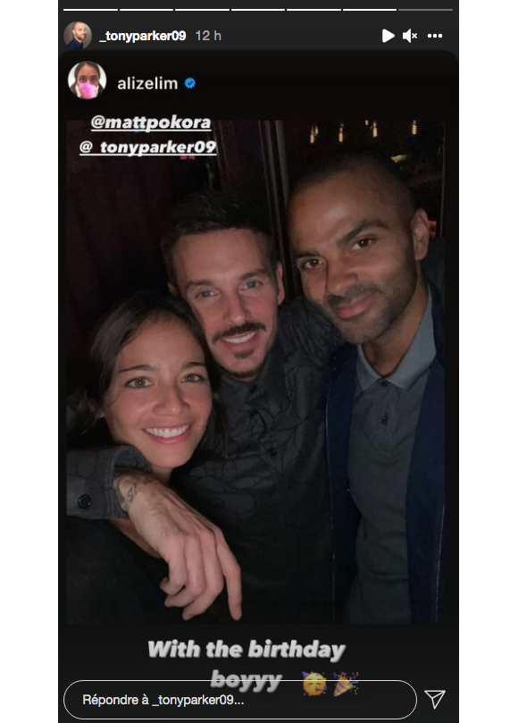 La tenniswoman Alizé Lim et Tony Parker à l'anniversaire de M. Pokora.