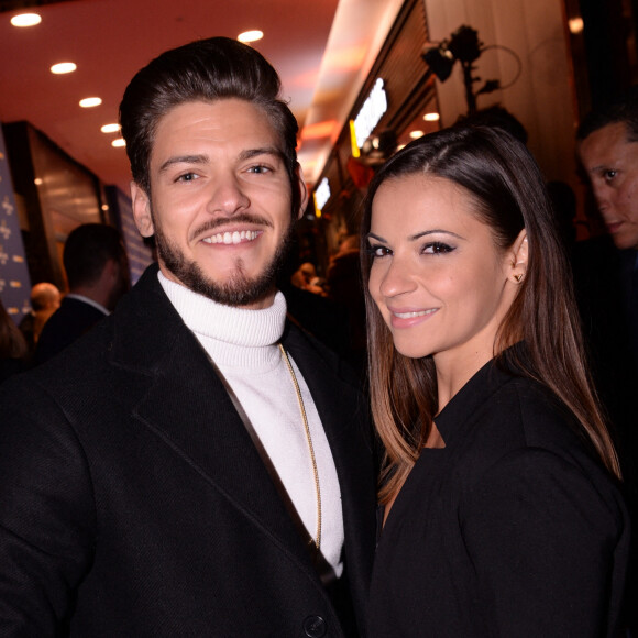 Rayane Bensetti et Denitsa Ikonomova lors de la soirée de réouverture de la boutique "Breitling", située rue de la Paix. Paris. © Rachid Bellak/Bestimage