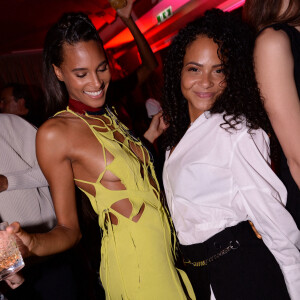 Cindy Bruna et Christina Milian lors de la soirée d'anniversaire de Cindy Bruna (27 ans) au restaurant Giusé Trattoria à Paris, le 1er octobre 2021. Soirée organisée par Five Eyes Production. © Rachid Bellak/Bestimage