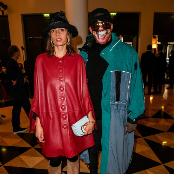 Joeystarr (à droite) assiste au défilé de mode Lanvin, collection prêt-à-porter printemps/été 2022 à la Salle Pleyel. Paris, le 3 octobre 2021. © Veeren Ramsamy-Christiophe Clovis/Bestimage