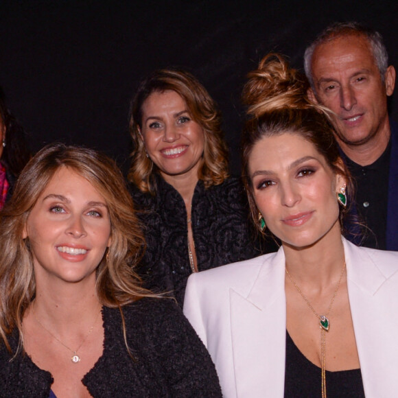 Mathieu Vergne, Ophélie Meunier (enceinte), Laury Thilleman et son mari Juan Arbelaez - Soirée de présentation de la collection "Messika x Kate Moss" à l'hôtel Ritz à Paris. Le 3 octobre 2021. © Rachid Bellak / Bestimage