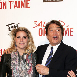 Bernard Tapie avec sa femme Dominique et sa fille Sophie - Avant-première de "Salaud on t'aime" à l'UGC Normandie sur les Champs-Elysées à Paris. Le 31 mars 2014.