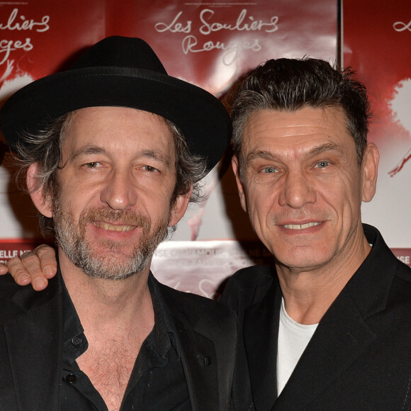 Arthur H (Arthur Higelin) et Marc Lavoine - Générale de presse du spectacle musicale "Les Souliers Rouges" aux Folies Bergères à Paris, le 4 février 2020. © Veeren/Bestimage