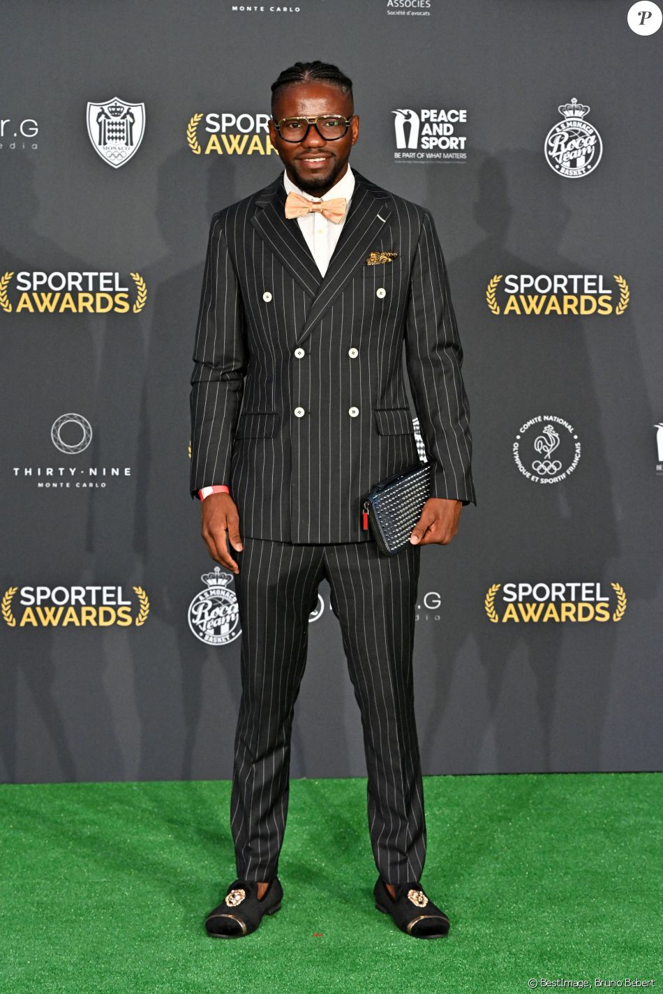 Hassan N'Dam N'Jikam durant la soirée de la 32ème édition des Sportel Awards au Grimaldi Forum à Hassan N'Dam N'Jikam durant la soirée de la 32ème édition des Sportel Awards au Grimaldi Forum à