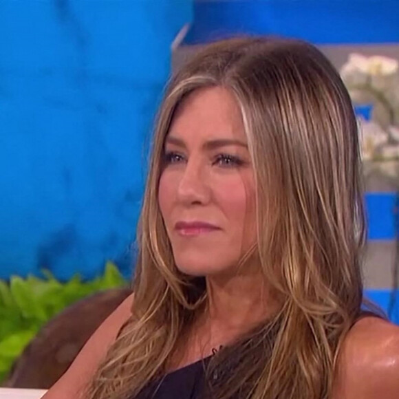 Jennifer Aniston sur le plateau de l'émission "The Ellen DeGeneres Show" à Los Angeles, le 14 septembre 2021.