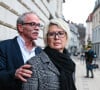 Les parents d'Alexia, Isabelle et Jean Pierre Fouillot, quittent la conférence de presse avec leurs avocats. Besançon, le 7 décembre 2018.