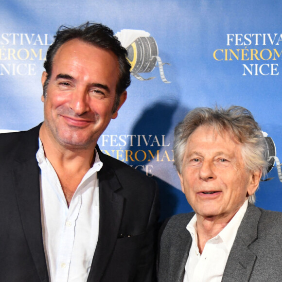 Jean Dujardin et Roman Polanski durant la soirée de clôture de la 1ere édition du Festival Ciné Roman à Nice le 26 octobre 2019. © Bruno Bebert / Bestimage