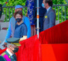 La princesse Delphine de Saxe Cobourg et son mari James O'Hare assistent aux célébrations de la fête nationale à Bruxelles, le 20 juillet 2021, en présence du roi Philippe et de la reine Mathilde de Belgique et du prince Laurent de Belgique.