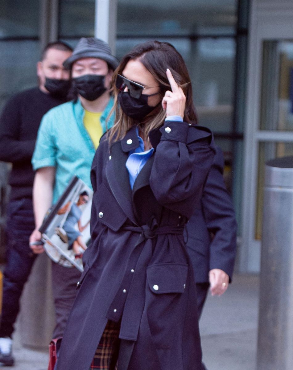 Victoria Beckham à son arrivée à l'aéroport JFK à New York le 11 octobre 2021.