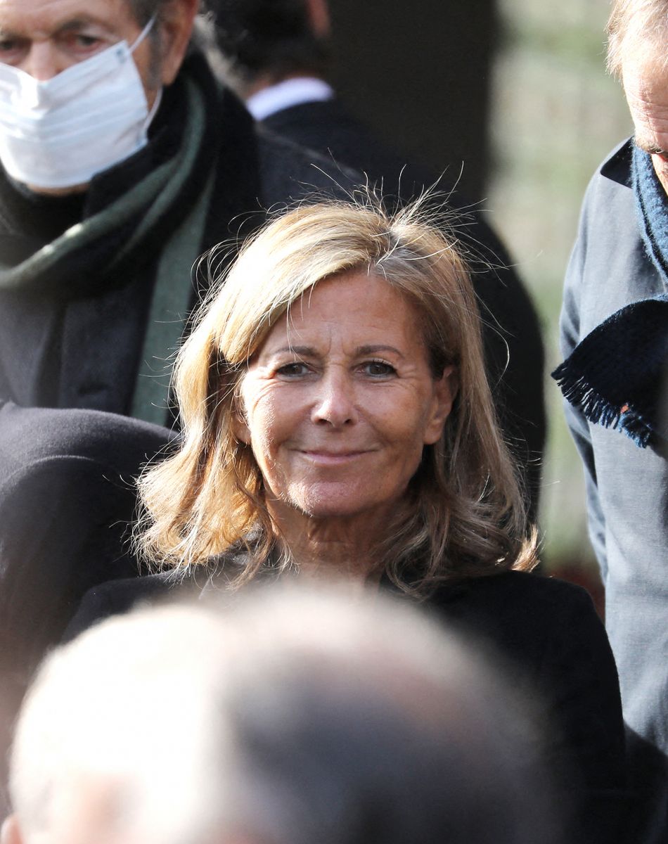 Claire Chazal - Sorties des obsèques d'Etienne Mougeotte en l'église Saint-François-Xavier à Paris. Le 13 octobre 2021. © Jacovides-Clovis / Bestimage