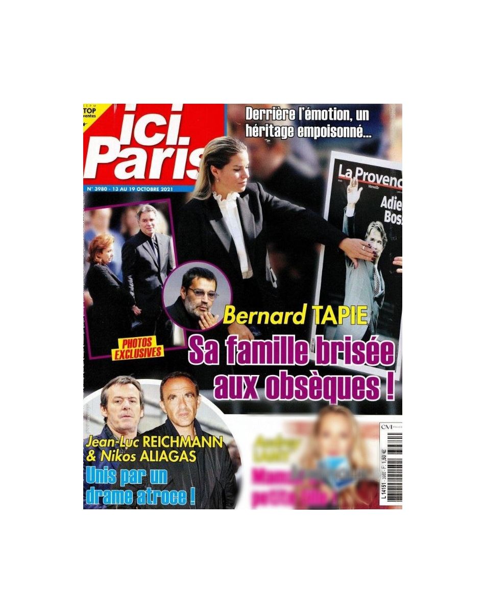 Couverture du magazine 'Ici Paris' du 13 octobre 2021