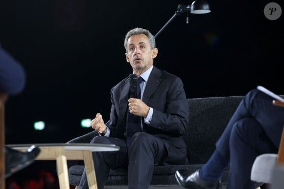 L'ancien président de la République française, Nicolas Sarkozy au 76ème congrès de l'Ordre des Experts Comptables au Parc des Expositions Bordeaux-Lac à Bordeaux, France, le 8 octobre 2021.