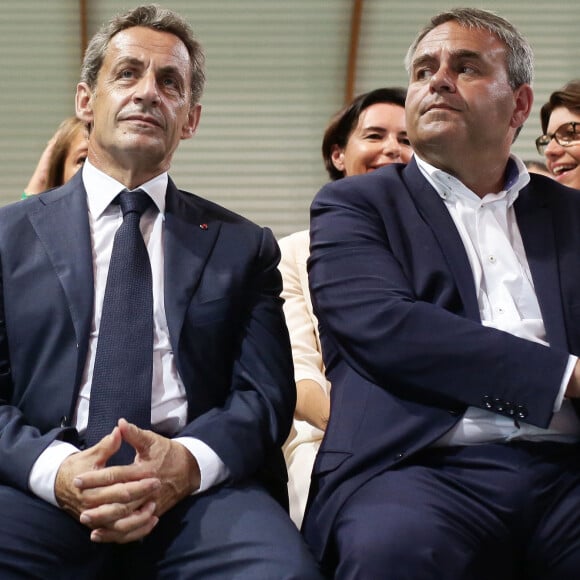 Nicolas Sarkozy en campagne pour la primaire des républicains participe à un meeting au Touquet le 27 août 2016.