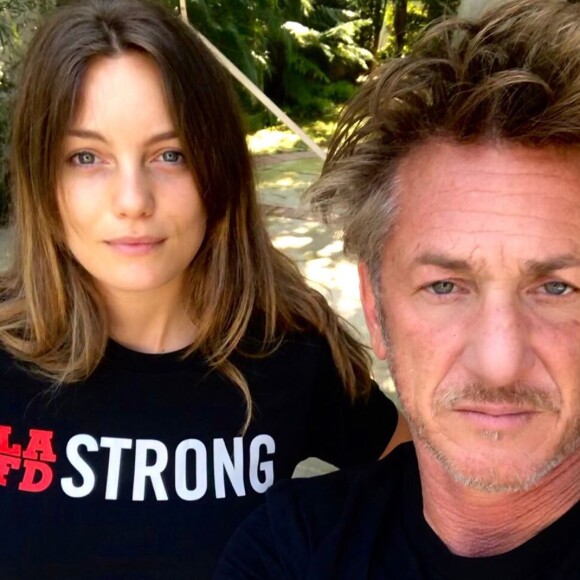 Sean Penn et sa femme Leila Gorge font la promotion de LAFD foundation sur Instagram.