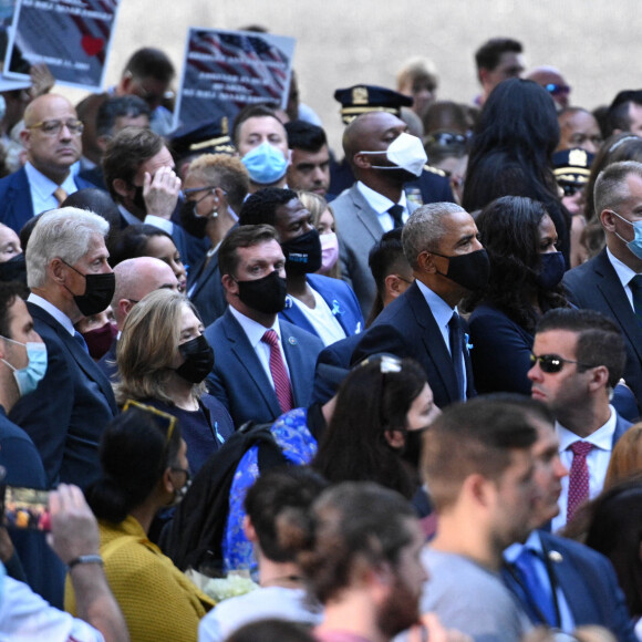 Bill Clinton, Hillary Clinton, Barack Obama, Michelle Obama, Joe Biden et Jill Biden - New York rend hommage aux victimes des attentats du 11 septembre 2001. Le 11 septembre 2021.