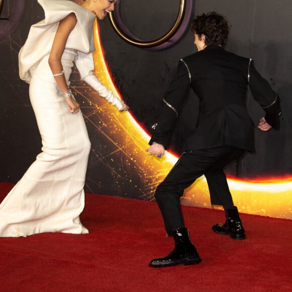 Zendaya, Timothée Chalamet - Première du film "Dune" à Londres, le 18 octobre 2021.