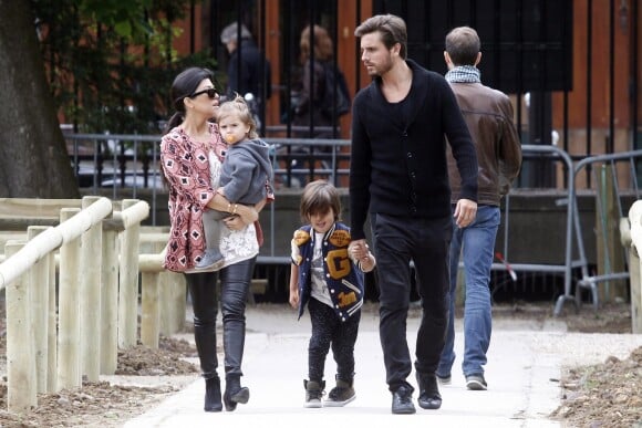 Exclusif - Kourtney Kardashian, son compagnon Scott Disick et leurs enfants Mason et Pénelope Disick ont passé la journée à Paris, le 27 mai 2014.