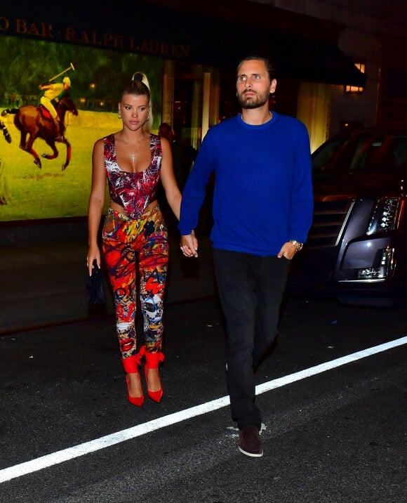Exclusif - Scott Disick et sa compagne Sofia Richie dînent au restaurant The Polo Bar à New York en marge de la fashion week le 8 septembre 2019.