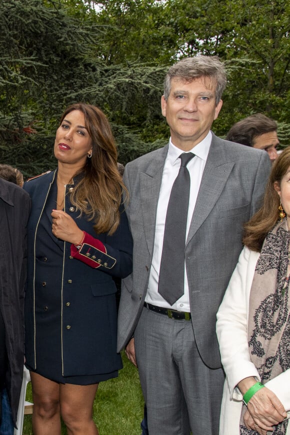 Exclusif - Arnaud Montebourg et sa compagne Amina Walter en backstage lors de l'évènement "Le Concert de Paris" depuis le Champ-de-Mars à l'occasion de la Fête Nationale du 14 Juillet 2021.