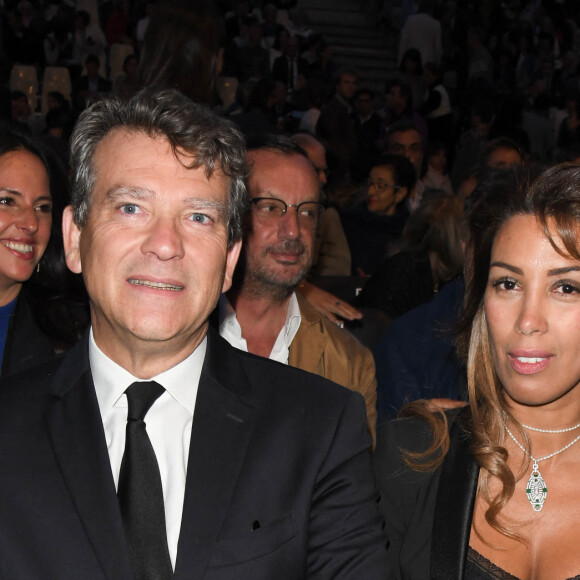 Arnaud Montebourg et son épouse Amina Walter - Opéra "Tosca Puccini" à l'hôtel national des Invalides dans le cadre de l'opération "Opéra en plein air" à Paris le 4 septembre 2019.