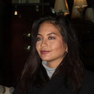 Exclusif - Vaimalama Chaves (Miss France 2019) - La Miss France 2020 quitte l'hôtel Royal Monceau à Paris le 16 décembre 2019.