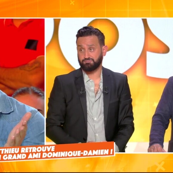 Matthieu Delormeau et Cyril Hanouna échangent avec Dominique Damien Rehel.