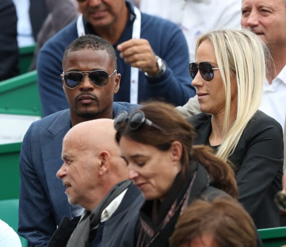 Patrice Evra l'international français de football, et son ex femme Sandra - Finale du Monte Carlo Rolex Masters 2017 sur le court Rainier III du Monte Carlo Country Club à Roquebrune Cap Martin le 23 avril 2017. Nadal a remporté le match en 2 sets, 6/1 - 6/3. Il remporte ici ce tournoi pour la dixième fois. © Jean-Charles Vinaj/Pool Monaco/Bestimage