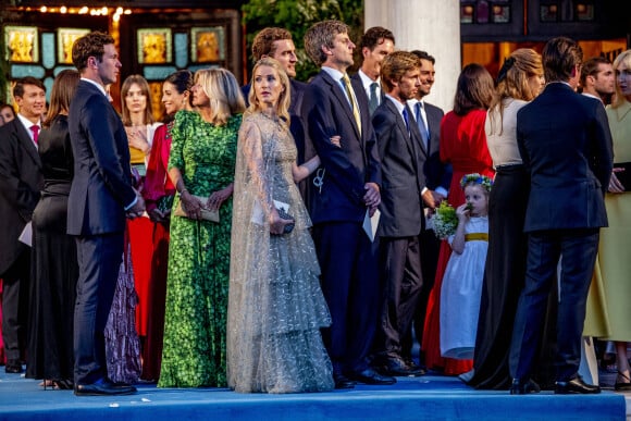 Alessandra de Osma, la princesse Ekaterina de Hanovre, le prince Ernest August de Hanovre - Cérémonie religieuse du mariage du prince Phílippos de Grèce et Nina Flohr à la cathédrale de l'Annonciation à Athènes le 23 octobre 2021