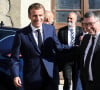 Le président de la république visite la friche Gégé, emprise de l'ancienne entreprise de jouets Gégé et lauréate du fonds friche du plan France Relance à Montbrison