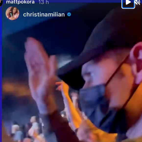 M. Pokora et Christina Milian au concert de Hervé à l'Olympia, à Paris, le lundi 25 octobre 2021.