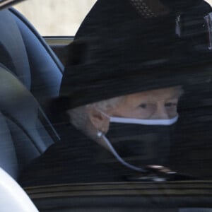 La reine Elisabeth II d'Angleterre - Arrivées aux funérailles du prince Philip, duc d'Edimbourg à la chapelle Saint-Georges du château de Windsor, Royaume Uni, le 17 avril 2021.