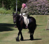 La reine Elisabeth II fait une balade à cheval dans le parc du château de Windsor le 31 mai 2020. 