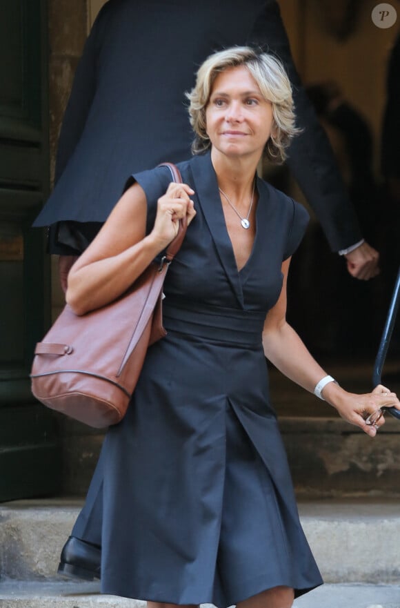 Valérie Pécresse - Sorties des obsèques de Jérôme Monod (ancien conseiller de Jacques Chirac) au temple de l'Oratoire du Louvre à Paris le 7 septembre 2016.