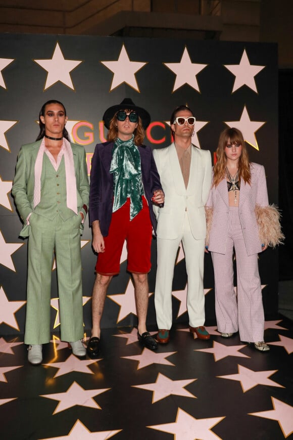 Le groupe Maneskin au photocall de la soirée Gucci Love Parade à Los Angeles le 2 novembre 2021.