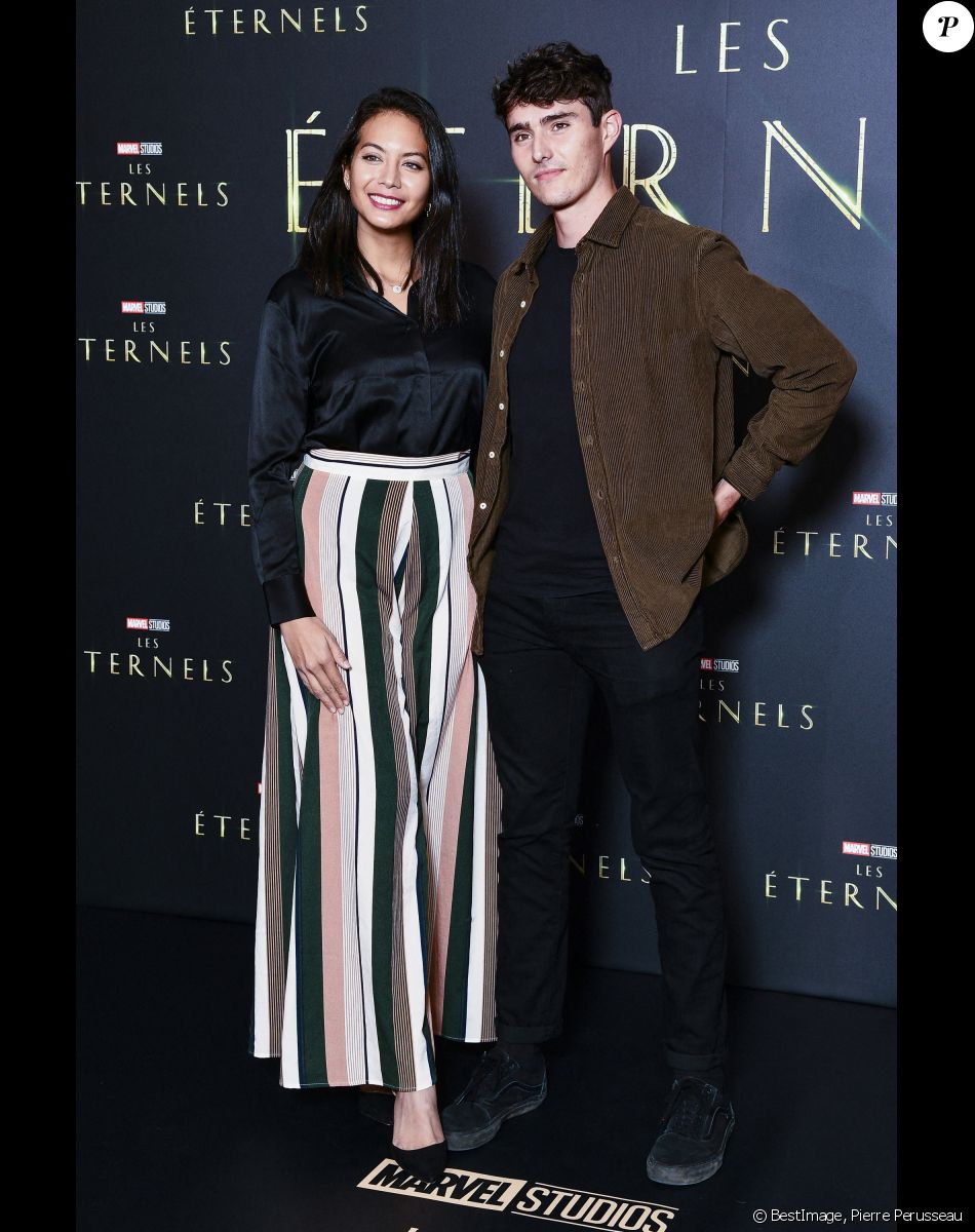 Vaimalama Chaves (Miss France 2019) et Nicolas Fleury - Avant première du film Marvel "Les Eternels" au Grand Rex à Paris le 2 novembre 2021. © Pierre Perusseau/Bestimage