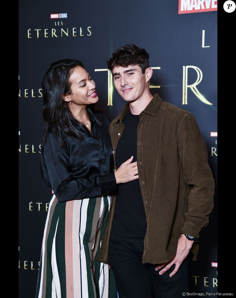 Vaimalama Chaves (Miss France 2019) et Nicolas Fleury - Avant première du film Marvel "Les Eternels" au Grand Rex à Paris le 2 novembre 2021. © Pierre Perusseau/Bestimage