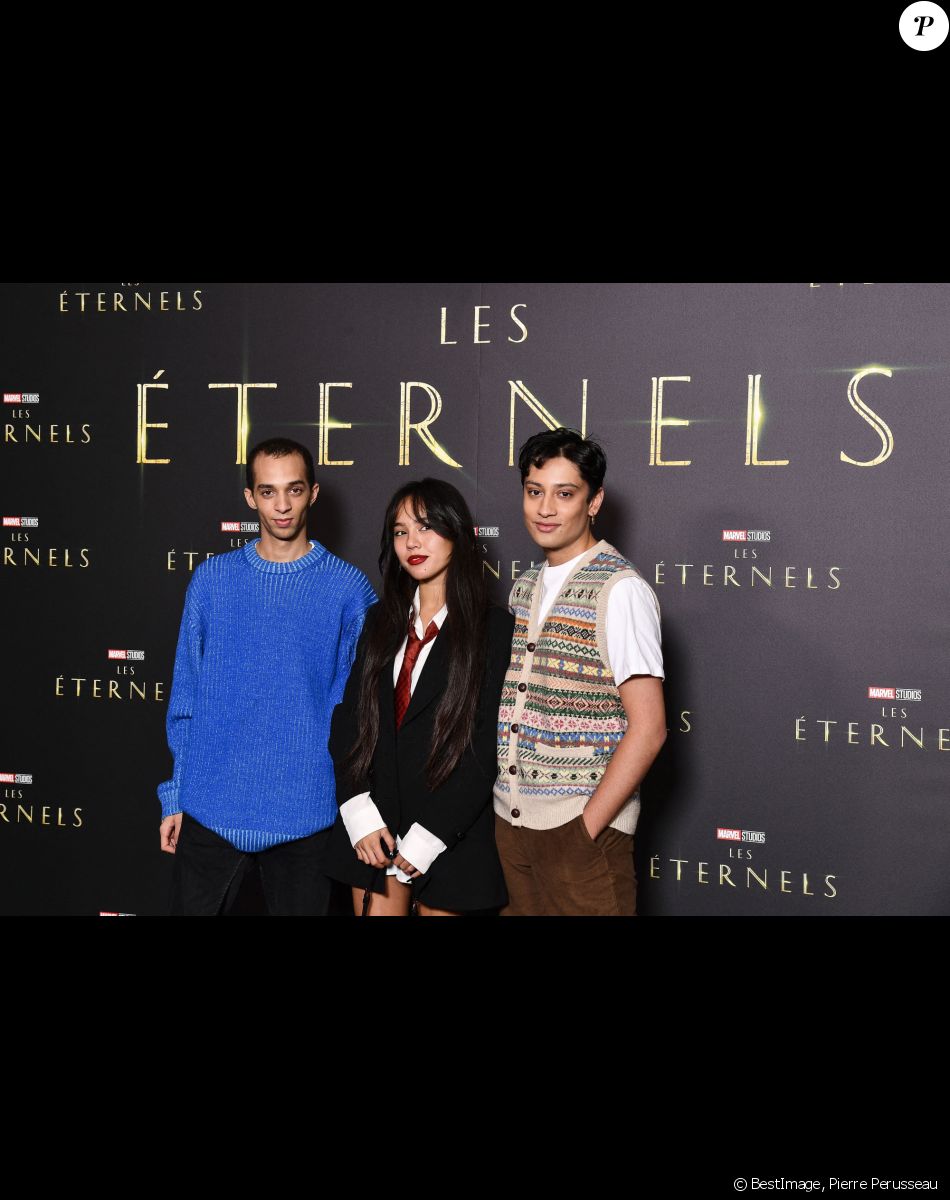 Wesley Krid, Mae Lee et Sparkdise - Avant première du film Marvel "Les Eternels" au Grand Rex à Paris le 2 novembre 2021. © Pierre Perusseau/Bestimage